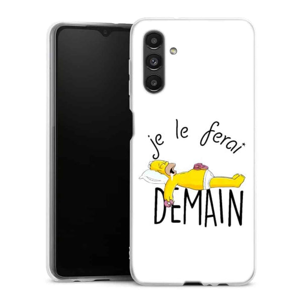 Coque portable Samsung A04S Je le Ferai demain Homer donuts